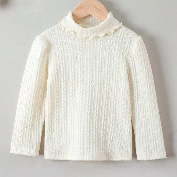Toddler Girls Lettuce Trim High Neck Tee 5/6 - Picture 1 of 5